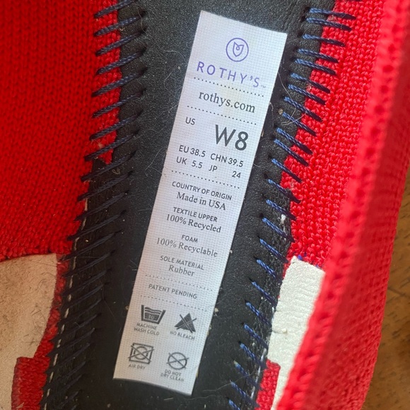 Rothy's Red Shoes- Women's 8 - Picture 5 of 5